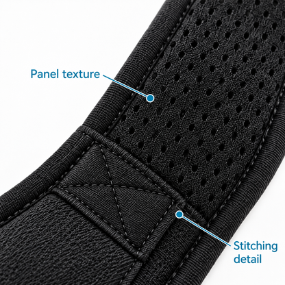 Close-up of posture corrector panel texture and stitching.